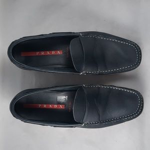Prada leather deck shoes